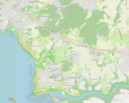 20260322 Tracé Lannion-GoasLagorn-Milliau-Trébeurden J2 - Lannion, Léguer, Goaslagorn, Bihit, Milliau (Trébeurden)