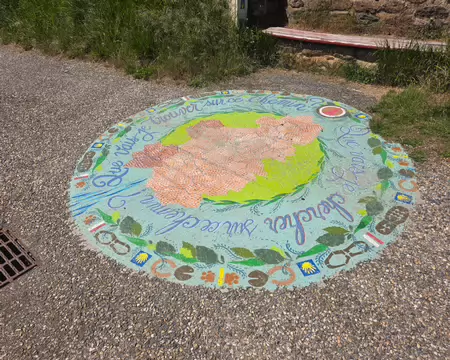 026 Sur le chemin du Vachon à Saint-Martin-en-Haut, nous avons parcouru ce sentier d'art aux nombreux mandalas tracés au sol.