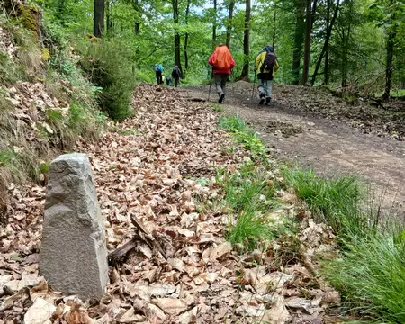 044 Borne en grès au bord du chemin