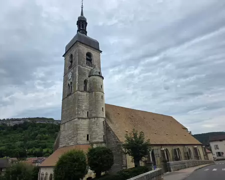 086 Église Saint-Laurent d'Ornans. De l'église romane qui existait au XIIe siècle, il ne reste que la base de la tour-clocher. Plusieurs fois dévastée et brulée ;...
