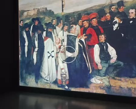 094 Toile : Enterrement à Ornans. Largeur 6,68m et hauteur 3,15m. Date entre 1849 – 1850. Courbet a 30 ans.