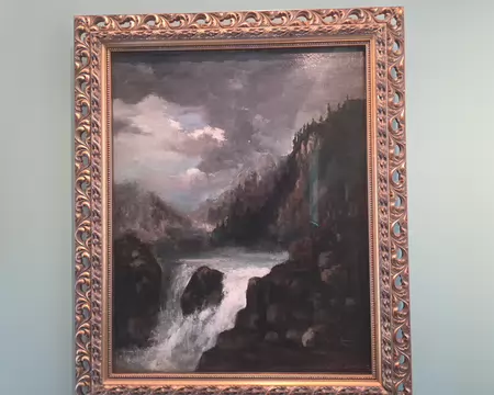095 Le saut du Doubs, toile peinte vers 1875.