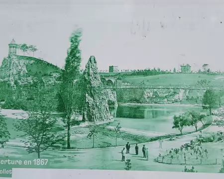 018 Vue du parc des Buttes-Chaumont lors de sa création (1867)