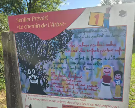 018 Début du sentier Prévert qui compte 18 panneaux.