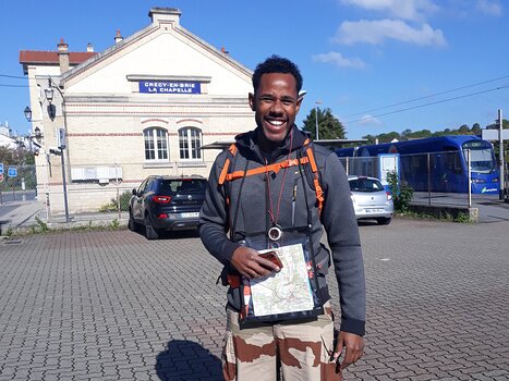 2019-05 Crécy Hélène B, Bernadette P, détail sortie