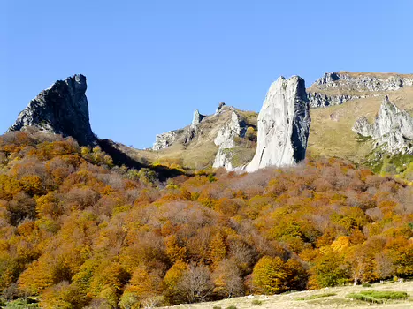 2019-10 Auvergne Isabelle R, Laurence O, Pascale L, Xavier L, détail sortie