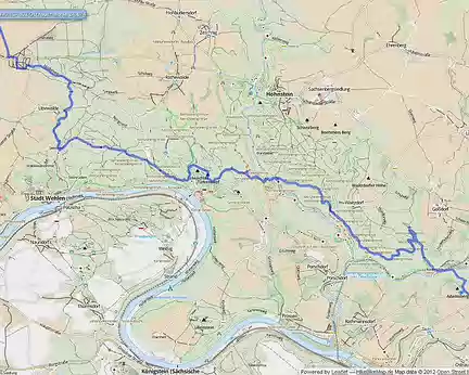 PXL042 parcours J02 de Lohmen (220m) à Ostrauer Muhle (160m) : 25km ; D+ 750m ; D- 810m