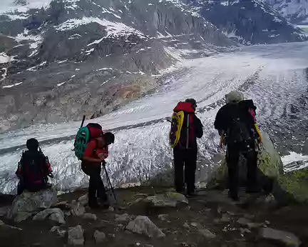 003 Découverte du glacier d'Aletsch, le plus grand d'Europe. Impressionnant.