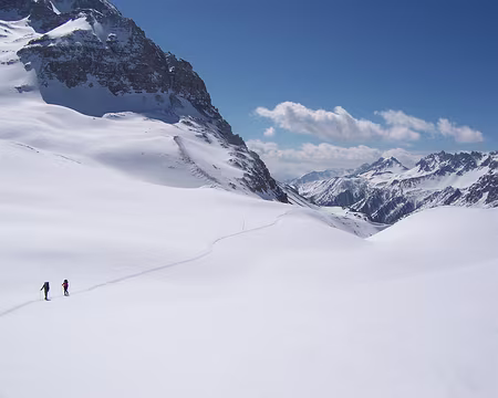 23a Une petite trace éphémère sillonne dans l'immensité blanche.
