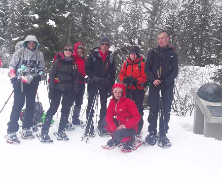 E Notre groupe au passage du 45ème parallèle.