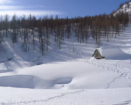 004 Bergerie de l'Alpe Misanco, sous une épaisse couche de neige.