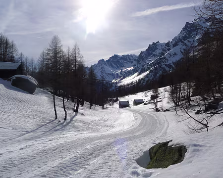 096 Soleil de fin d'après-midi sur la piste montant à Crampiolo.