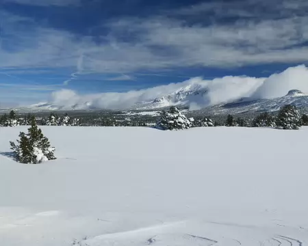 2026-02-21-11h35m19 Les Hauts-Plateaux du Vercors enneigés et les sommets ennuagés.