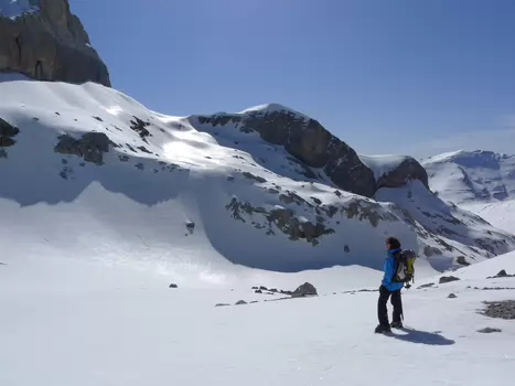 2012-03 Haut Aragon Jean-Charles R., Céline F., René B., Emmanuel M, détail sortie