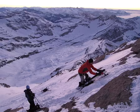 2009-01-11_20 Coucher de soleil au sommet de la Haute Cime, 11 janvier 2009