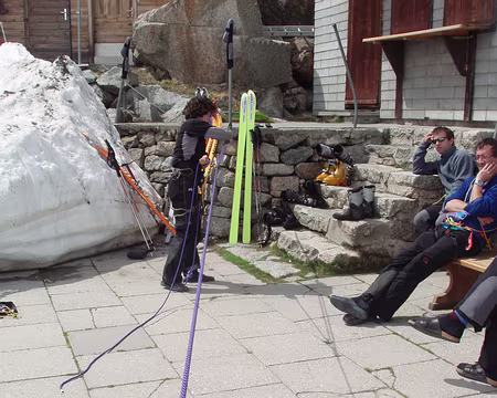 09 a defaut de crevasse, remontee de terrasse en mouflage