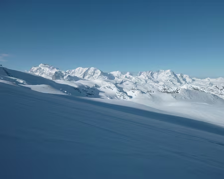 PXL021 De gauche à droite Mont Rose, Liskamm, Castor, Pollux, Breithorn - depuis Alphubeljoch