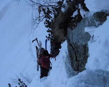 2011-03-09_03 Départ du rifugio Curo, accès à la digue du Lago del Barbellino