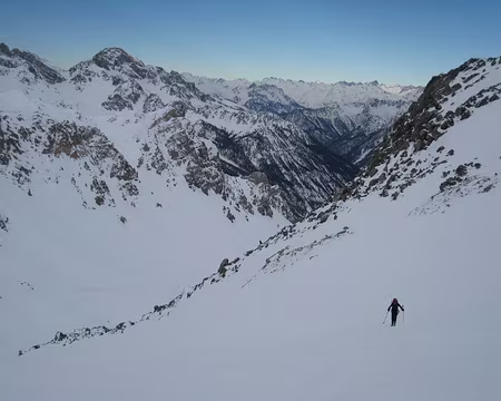 2012-01-07_08 Dernières pentes sous la Tête du Rissace, Pointe de la Saume