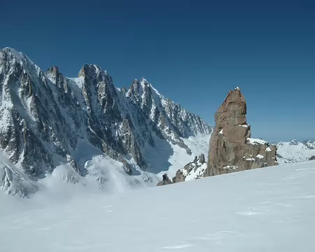 PXL011 Capucin au 1er plan, Droites au fonds - Sur le Glacier des Rouges du Dolent