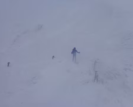 PXL006 Choix d'un itinéraire tranquille compte-tenu des conditions: Val de Courre et descente sur la Fontaine Salée si il y a de la visi