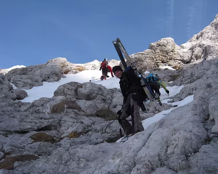 2014-03-21_12 Descente du Passo del Vallon Orientale, franchissement d'un ressaut intermédiaire