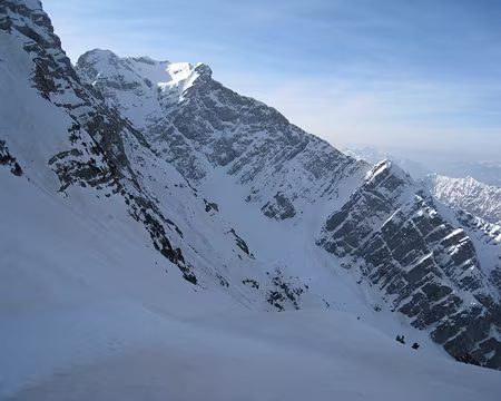 2014-03-21_18 Descente du Passo del Vallon Orientale, en haut de la traversée au dessus des barres