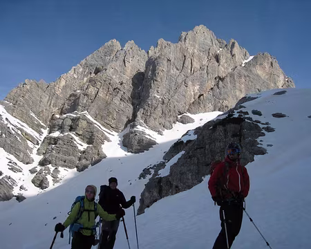 2014-03-21_19 Descente du Passo del Vallon Orientale, en haut de la traversée au dessus des barres