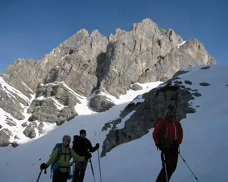 2014-03-21_19 Descente du Passo del Vallon Orientale, en haut de la traversée au dessus des barres