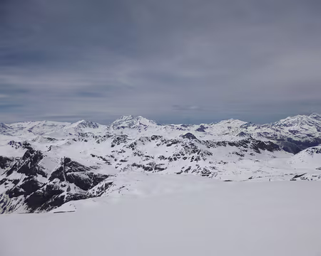 PXL014 du sommet de l'Ouille noire de droite à gauche Mont Pourri puis sommet de bellecote puis Grande motte grande casse, pointe de la Sana