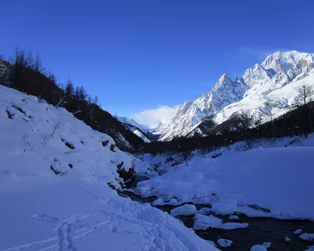 PXL004 Au pont Neyron (1599m) - Aiguille noire de Peuterey et Mont Blanc