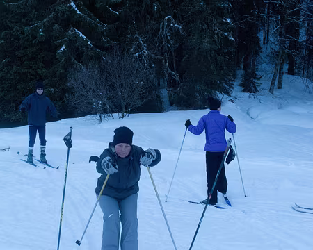 Stage ski de fond Janvier 2012 descente dans la poudreuse