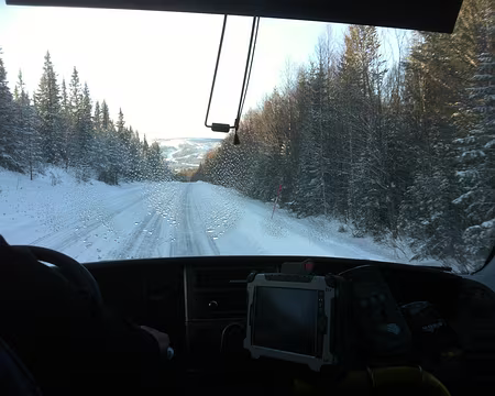 PXL010 Dimanche 21 février 2016 : après une nuit de train, 2h30 de bus pour rejoindre Funäsdalen.