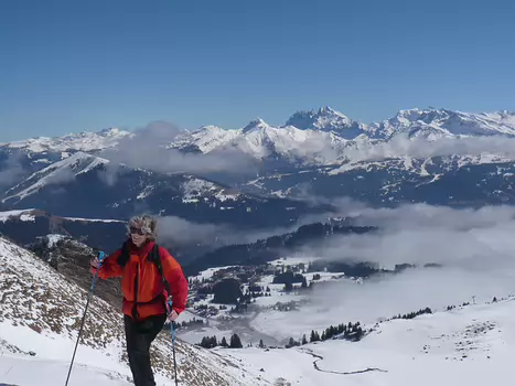 2011-03 Praz-de-Lys Bernadette P, détail sortie