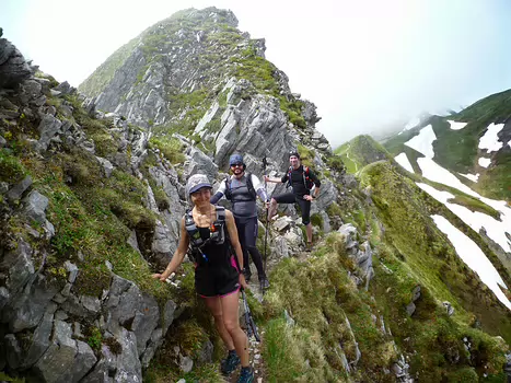 2014-06 Chamonix UTMB Véronique M, détail sortie