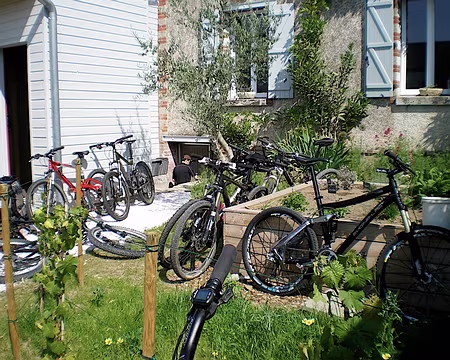 PXL000 squat de VTT dans le jardin de nos hôtes CAFistes Tourangeaux