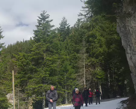 Descente dans la vallée par une piste verte Descente dans la vallée par une piste verte
